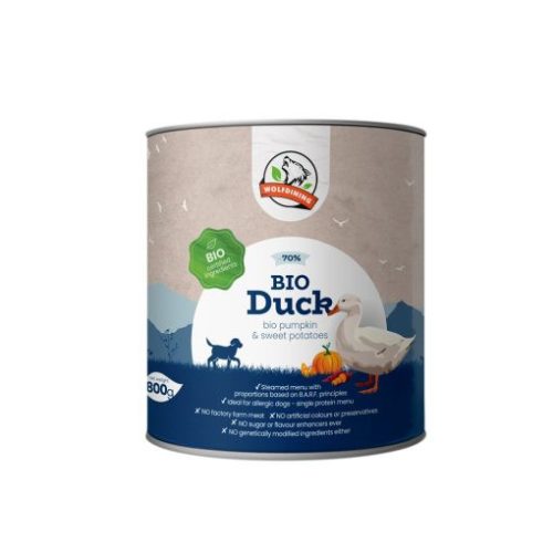 Farkaskonyha párolt menü kutyáknak adult bio kacsa 800g