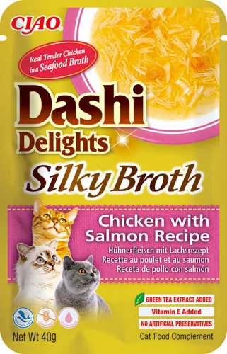 INABA Dashi Delights SB fésűkagylós húsleves tasak csirke&lazac 40g