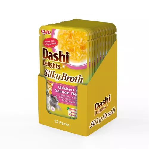 INABA Dashi Delights SB fésűkagylós húsleves tasak csirke&lazac 40g