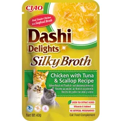   INABA Dashi Delights SB fésűkagylós leves tasak csirke&tonhal&fésűkagyló 12x40g