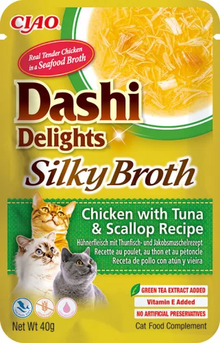INABA Dashi Delights SB fésűkagylós leves tasak csirke&tonhal&fésűkagyló 12x40g