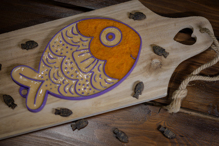 Fishka hal alakú licking mat lila 19x13 cm 