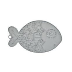 Fishka hal alakú licking mat szürke 19x13 cm