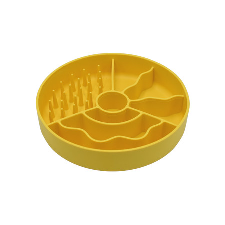 Fiboo Slow Fiboowl habzsolásgátló tál sárga 19cm