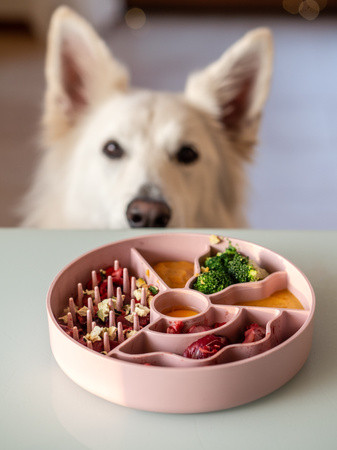 Fiboo Slow Fiboowl habzsolásgátló tál rózsaszín 19cm