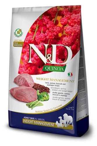N&D Quinoa Weight Management adult medium&large száraz kutyaeledel bárány 7kg