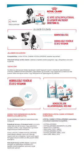 Royal Canin Veterinary Hypoallergenic kutya jutalomfalat 230g
