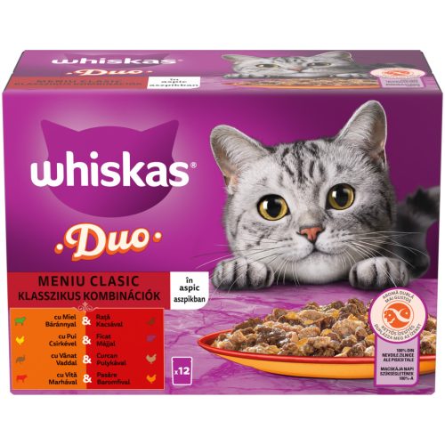 Whiskas macska tasak DUO MP húsos válogatás 12x85g