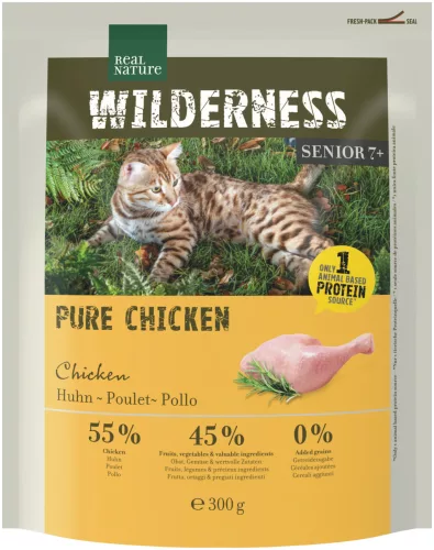 Real Nature Wilderness Pure száraz macskaeledel senior csirke 300g