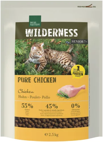 Real Nature Wilderness Pure száraz macskaeledel senior csirke 2,5kg