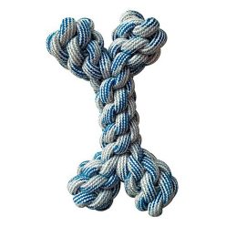 CROCI kutyajáték fonott kötél csont kék 20cm