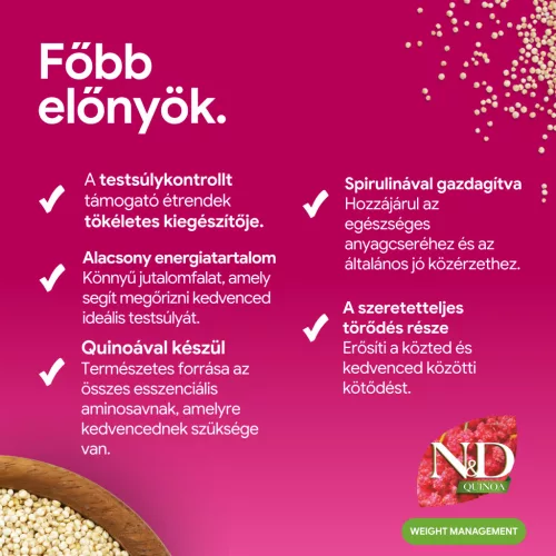 N&D Quinoa Dental Weight Management Mini Fogtisztító kutya jutalomfalat bárány 60g
