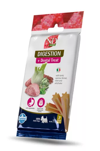 N&D Quinoa Dental Digestion Mini Fogtisztító kutya jutalomfalat emésztési problémákra bárány 60g