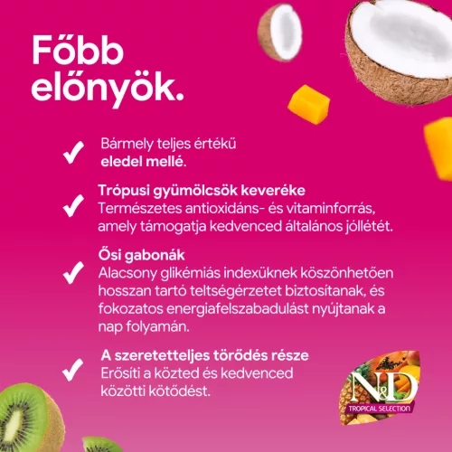 N&D Tropical Dental Mini Fogtisztító kutya jutalomfalat sertés 60g