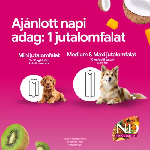 N&D Tropical Dental Mini Fogtisztító kutya jutalomfalat sertés 60g