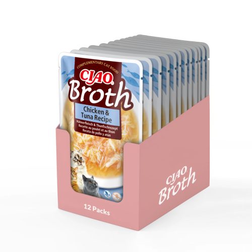 INABA Ciao Broth tasak macskáknak csirke&tonhal leves 12x40g