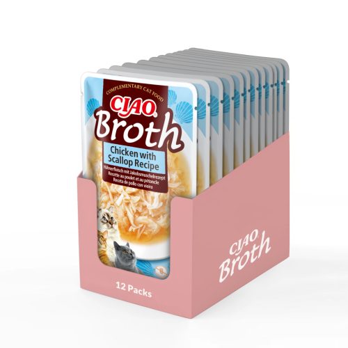 INABA Ciao Broth tasak macskáknak csirke&kagyló leves 12x40g