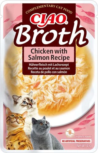 INABA Ciao Broth tasak macskáknak csirke&lazac leves 12x40g