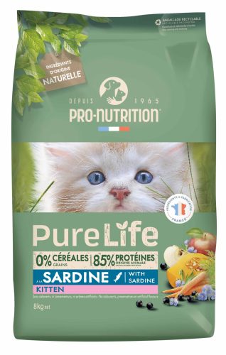Pro-Nutrition PureLife kitten száraz macskaeledel szardínia 8kg