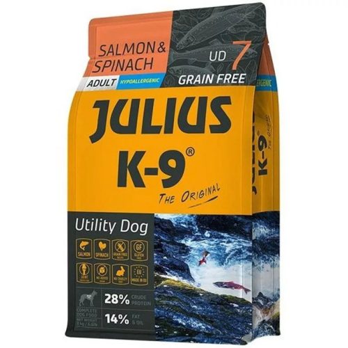 Julius K9 száraztáp gabonamentes lazac&spenót 3kg
