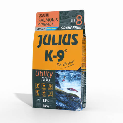 Julius K9 száraztáp gabonamentes lazac&spenót mini adult 3kg