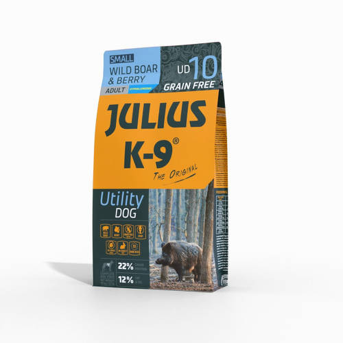 Julius K9 száraztáp gabonamentes vaddisznó&bogyós gyümölcsök mini adult 3kg