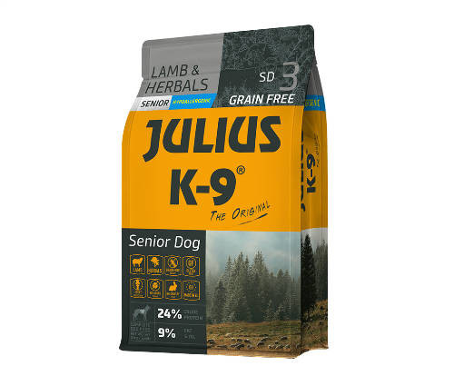 Julius K9 száraztáp gabonamentes bárány&gyógynövény senior 3kg 