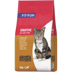   Fit+Fun Sensitive adult száraz macskaeledel bárány&rizs 2kg
