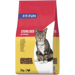 Fit+Fun Sterilised adult száraz macskaeledel csirke 2kg