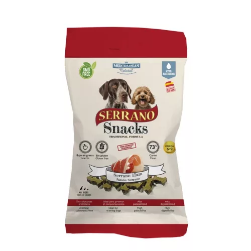 Mediterranean Natural Serrano Snacks jutalomfalat hipoallergén kutyáknak sonka 100g