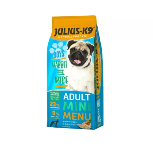 Julius K9 hipoallergén adult száraz kutyaeledel kan nyúl&rizs 1kg