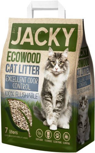 Jacky ECOWOOD innovatív csomósodó macskaalom 7l