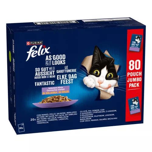 Felix Fantastic macska tasak MP vegyes ízválogatás zselés 80x85g