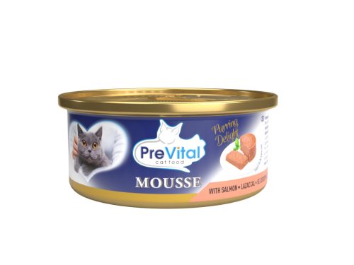 PreVital Mousse konzerv felnőtt macskák számára lazaccal 12x85g