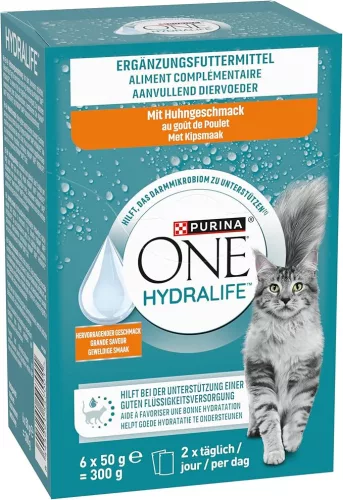 Purina ONE Hydralife kiegészítő macskaeledel csirke 6x50g