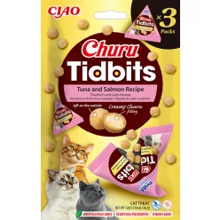   INABA Churu Tidbits golyók tonhalas lazac ízű kiegészítő eledel macskáknak  3x12g