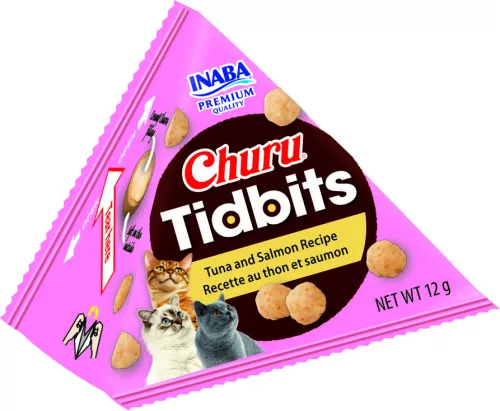 INABA Churu Tidbits golyók tonhalas lazac ízű kiegészítő eledel macskáknak  3x12g