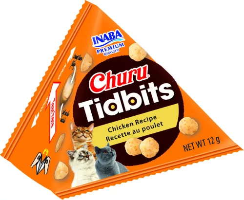 INABA Churu Tidbits golyók csirkés kiegészítő eledel macskáknak  3x12g