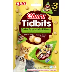   INABA Churu Tidbits golyók csirkés dashi ízű kiegészítő eledel macskáknak 3x12g