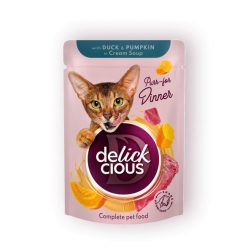   DELICKCIOUS Purr - for Dinner kacsa & sütőtök nedves macskaeledel 12x85g