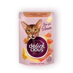   DELICKCIOUS Purr - for Dinner lazac & sajt nedves macskaeledel 12x85g