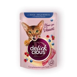   DELICKCIOUS Meow - for Dessert kacsa & bogyós gyümölcs nedves macskaeledel 12x80g