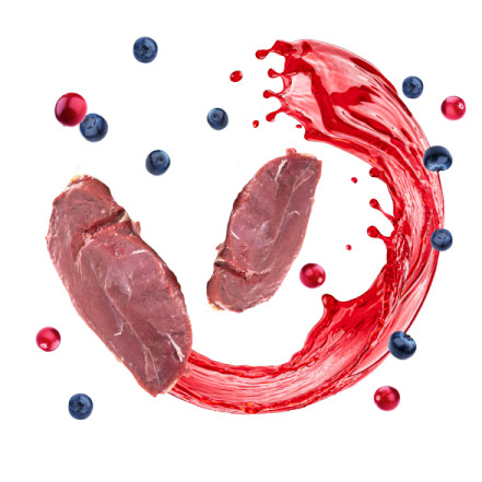 DELICKCIOUS Meow - for Dessert kacsa & bogyós gyümölcs nedves macskaeledel 12x80g