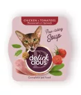 DELICKCIOUS Paw - licking Soup csirke & paradicsom nedves macskaeledel 80g