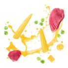 DELICKCIOUS Paw - licking Soup tonhal & kukorica & zöldbab nedves macskaeledel 80g