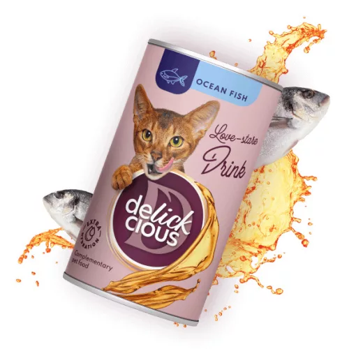 DELICKCIOUS Love - stare Drink kiegészítő eledel macskáknak tengeri hal 140g