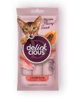 DELICKCIOUS Nose - licking Creamy Snack kiegészítő eledel macskáknak sügér & papaya 4x15g