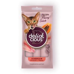   DELICKCIOUS Nose - licking Creamy Snack kiegészítő eledel macskáknak sügér & papaya 4x15g