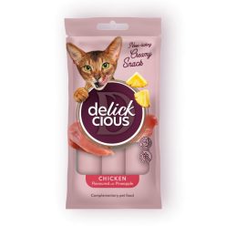   DELICKCIOUS Nose - licking Creamy Snack kiegészítő eledel macskáknak csirke & ananász 4x15g