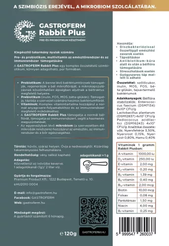 Gastroferm Rabbit Plus Pre- és probiotikum készítmény nyulaknak 120g